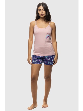 γυναικεία καλοκαιρινή βαμβακερή πυτζάμα με σορτσάκι και