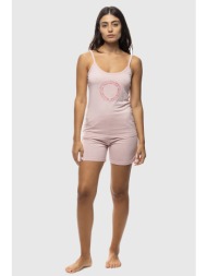 γυναικεία καλοκαιρινή βαμβακερή πυτζάμα με σορτσάκι και λεπτή τιράντα-2607