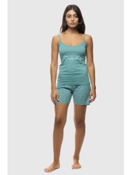 γυναικεία καλοκαιρινή βαμβακερή πυτζάμα με σορτσάκι και λεπτή τιράντα-4408
