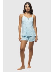 koyote γυναικεία καλοκαιρινή viscose πυτζάμα με λεπτή τιράντα και σορτσάκι-κγ6424a
