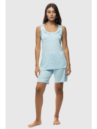 koyote γυναικεία καλοκαιρινή viscose πυτζάμα με πατιλέτα και βερμούδα-κγ6407a