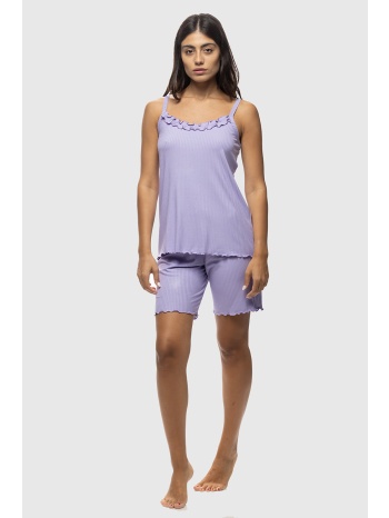 koyote γυναικεία καλοκαιρινή βαμβακερή πυτζάμα ριπ με λεπτή σε προσφορά