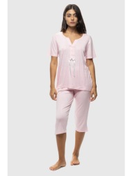 koyote γυναικεία καλοκαιρινή viscose πυτζάμα με πατιλέτα και κάπρι παντελόνι-κγ6314