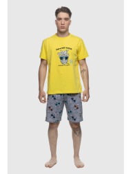 galaxy ανδρική καλοκαιρινή βαμβακερή πυτζάμα με σορτς-700-26