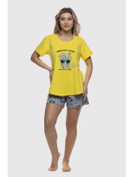 galaxy γυναικεία καλοκαιρινή βαμβακερή πυτζάμα με σορτς-600-26