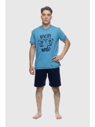 galaxy ανδρική καλοκαιρινή βαμβακερή πυτζάμα με v λαιμόκοψη-707-26