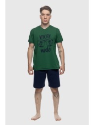 galaxy ανδρική καλοκαιρινή βαμβακερή πυτζάμα με v λαιμόκοψη-707-26b