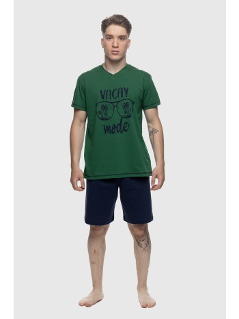 galaxy ανδρική καλοκαιρινή βαμβακερή πυτζάμα με v σε προσφορά