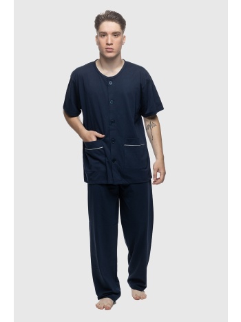 galaxy ανδρική καλοκαιρινή βαμβακερή πυτζάμα κουμπωτή με σε προσφορά