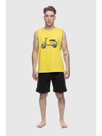 galaxy ανδρική καλοκαιρινή βαμβακερή αμάνικη πυτζάμα με σε προσφορά