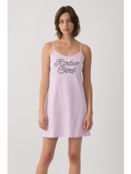 minerva γυναικείο βαμβακερό νυχτικό με λεπτή τιράντα-53241-274
