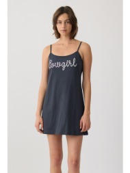 minerva γυναικείο βαμβακερό νυχτικό με λεπτή τιράντα-53241-706