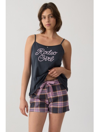 minerva γυναικεία καλοκαιρινή βαμβακερή πυτζάμα με λεπτή σε προσφορά