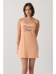 minerva γυναικείο βαμβακερό νυχτικό με λεπτή τιράντα-53241-661