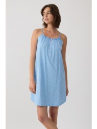 minerva γυναικείο βαμβακερό νυχτικό με λεπτή τιράντα και πατιλέτα-53232-361