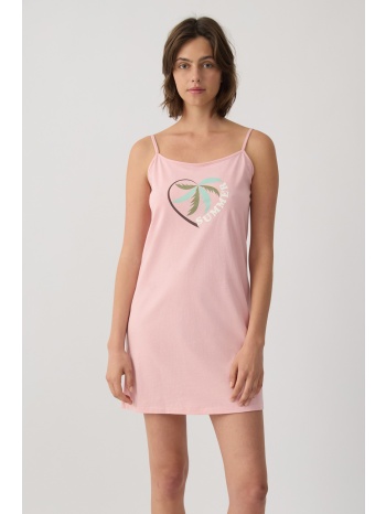 minerva γυναικείο βαμβακερό νυχτικό με λεπτή τιράντα σε προσφορά