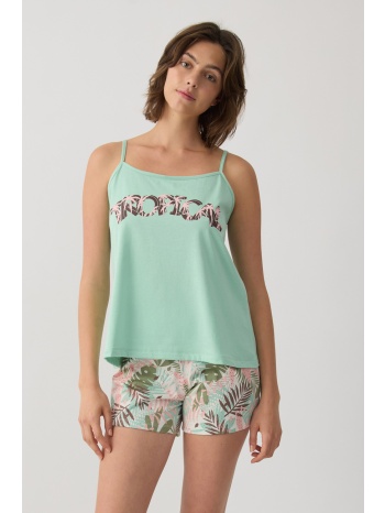 minerva γυναικεία καλοκαιρινή βαμβακερή πυτζάμα με λεπτή σε προσφορά