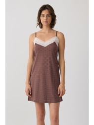 minerva γυναικείο νυχτικό με λεπτή τιράντα από tencel™ modal ύφασμα-53275-370