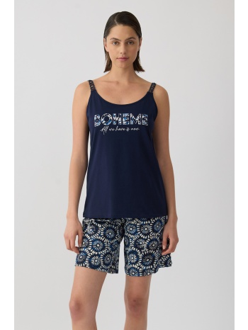 minerva γυναικεία καλοκαιρινή βαμβακερή πυτζάμα με τιράντα σε προσφορά