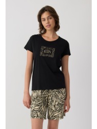 minerva γυναικεία καλοκαιρινή κοντομάνικη πυτζάμα με βερμούδα σορτς απο tencel™ modal ύφασμα-53276-4
