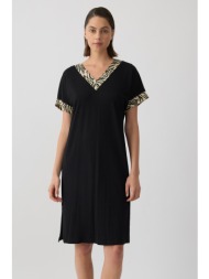 minerva γυναικείο νυχτικό με κοντό μανίκι και v λαιμόκοψη από tencel™ modal ύφασμα `zebra`-53278-45