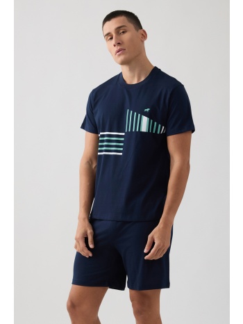 minerva ανδρική κοντομάνικη βαμβακερή πυτζάμα με σορτς σε προσφορά