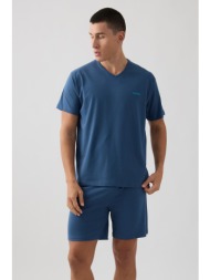 minerva ανδρική κοντομάνικη βαμβακερή πυτζάμα με σορτς-71345-864