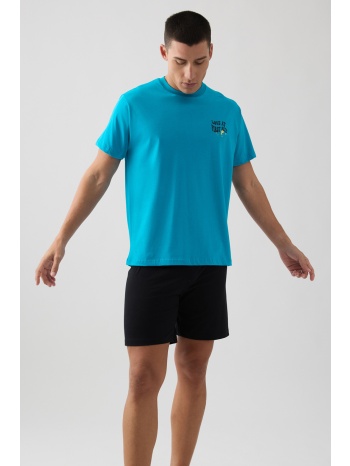 minerva ανδρική κοντομάνικη βαμβακερή πυτζάμα με σορτς σε προσφορά