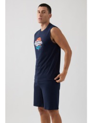 minerva ανδρική αμάνικη βαμβακερή πυτζάμα με σορτς `chill vibes`-71346-200