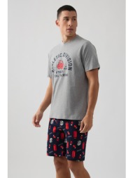 minerva ανδρική κοντομάνικη βαμβακερή πυτζάμα με σορτς `boxing`-71323-26