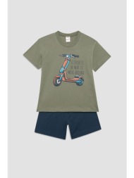 minerva παιδική καλοκαιρινή βαμβακερή πυτζάμα για αγόρια `scooter moves` (4-10 ετών)-62507-893