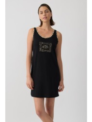 minerva γυναικείο νυχτικό με φαρδιά τιράντα από tencel™ modal ύφασμα `zebra`-53279-45