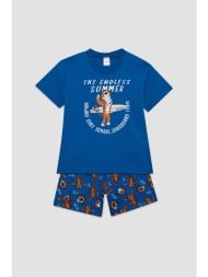 minerva παιδική καλοκαιρινή βαμβακερή πυτζάμα με σορτς `tiger`-62501-314
