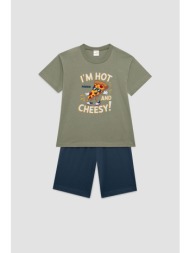 minerva εφηβική καλοκαιρινή βαμβακερή πυτζάμα για αγόρια (12-16ετών)-`hot & chessy`-62506-893