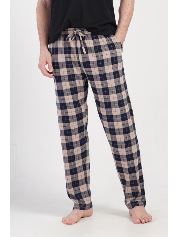 vienetta man ανδρικό βαμβακερό παντελόνι καρό plus size