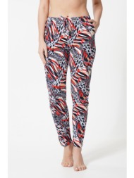 vienetta γυναικείο βαμβακερό παντελόνι με σχέδιο plus size (1xl-4xl)-112009