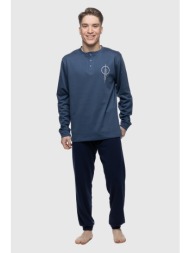 galaxy ανδρική χειμερινή πυτζάμα με πατιλέτα plus size (4xl-6xl)-812-26a
