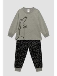 minerva unisex βρεφική χειμερινή βαμβακερή πυτζάμα `puppies` (1-4 ετών)-62552-23