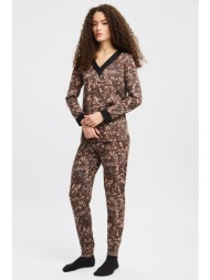 minerva γυναικεία χειμερινή πυτζάμα `animal` tencel™ modal-53523-405