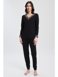 minerva γυναικεία χειμερινή πυτζάμα `animal` tencel™ modal-53523-45