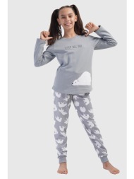 vienetta kids εφηβική χειμερινή βαμβακερή πυτζάμα φούτερ για κορίτσι `sleep all day` (9-16 ετών)-403