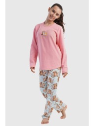 vienetta kids παιδική χειμερινή βαμβακερή πυτζάμα φούτερ για κορίτσι `have a nice day` (7-14 ετών)-5