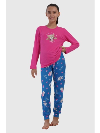 vienetta kids εφηβική χειμερινή βαμβακερή πυτζάμα `i love σε προσφορά