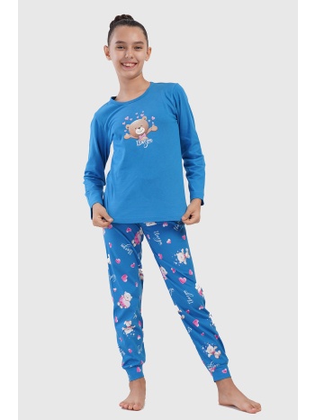 vienetta kids εφηβική χειμερινή βαμβακερή πυτζάμα `i love σε προσφορά