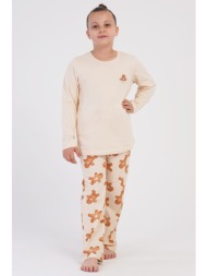 vienetta kids εφηβική χειμερινή βαμβακερή πυτζάμα για κορίτσι `gingerbread`(9-16 ετών)-161986
