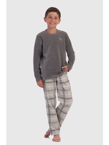 vienetta kids εφηβική χειμερινή fleece πυτζάμα με καρό σε προσφορά