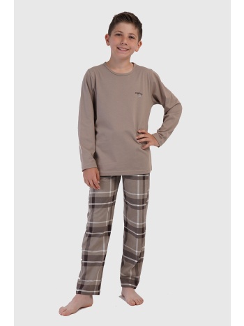 vienetta kids εφηβική χειμερινή βαμβακερή πυτζάμα με καρό σε προσφορά