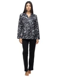 zaboo γυναικεία χειμερινή πυτζάμα πολυτελείας κουμπωτή-zb1122