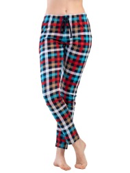vienetta γυναικείο βαμβακερό παντελόνι καρό plus size (1xl-4xl)-112029