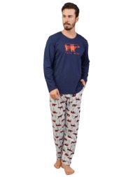 vienetta man ανδρική βαμβακερή πυτζάμα ``papa bear``-106160